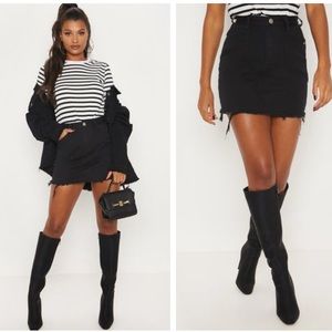 🔥Pretty Little Thing Black Denim Skirt
